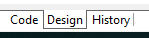 Code, Design and History tabs